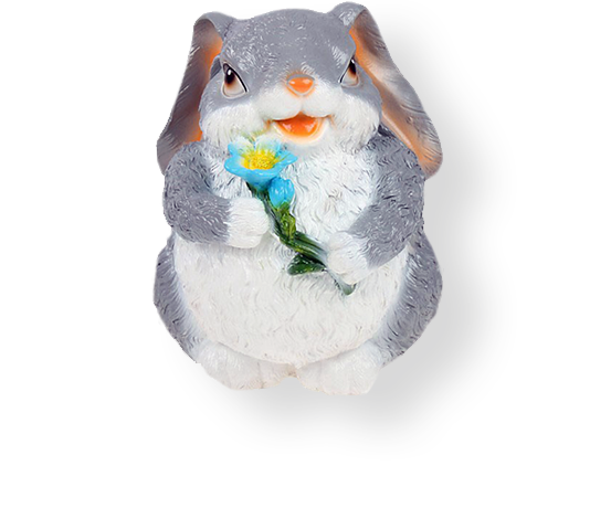Заяц с цветком средний