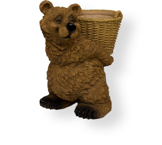 кашпо Медведь с корзиной